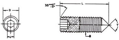 MS21342 Fluted, Alloy, Cad Plated, Socket Set Screw
